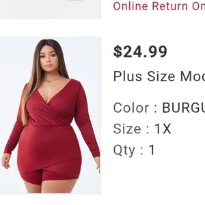 Plus Size Mock Wrap Romper